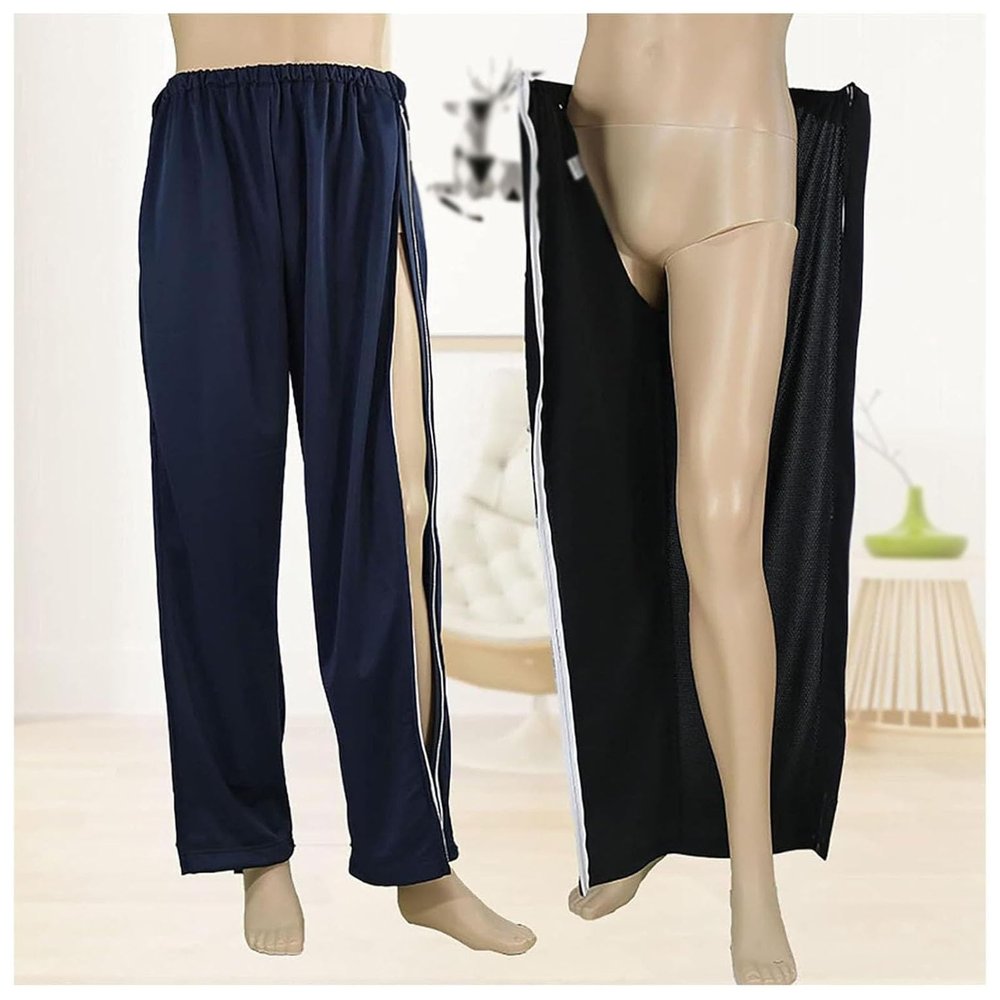 Patient Incontinence Catheter Pants, Reusable Clothing, Blue, M