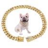 Pesoncarl Cuban Link Dog Collar, 17.7 in, Gold-Tone Diamond Chain view 1