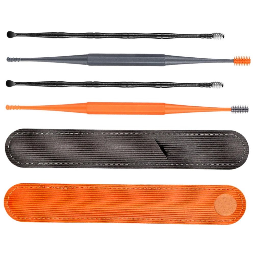 WEKAMOS 2-Piece Portable Silicone and Stainless Steel Earwax Remover