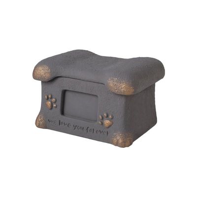 FewNvWa Pet Cremation Urn, Cement Memorial Box for Dogs or Cats, Gray