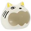 TEHAUX Ceramic Nest for Hamsters, Cooling Summer Cat Shape, Decorative view 1