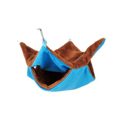 KIXZSAZ Plush Hamster Hammock, Blue, Small, 20 x 20 cm