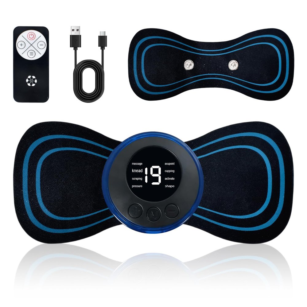 Colexy Mini Neck Massager with 2 Massage Pads, 8 Modes and 19 Intensity Levels
