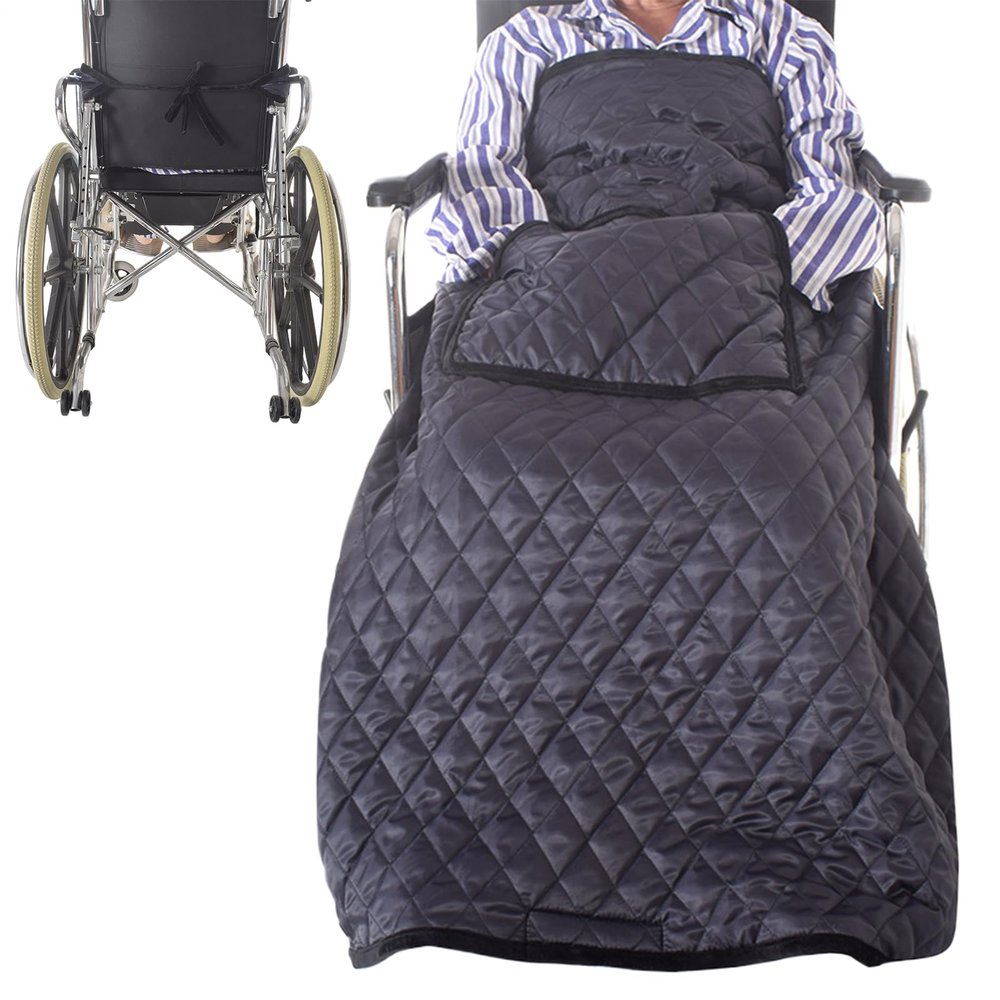 Wheelchair Blanket | Extended Adjustable Safety Strap | Warm Cover for Indoor and Outdoor Use