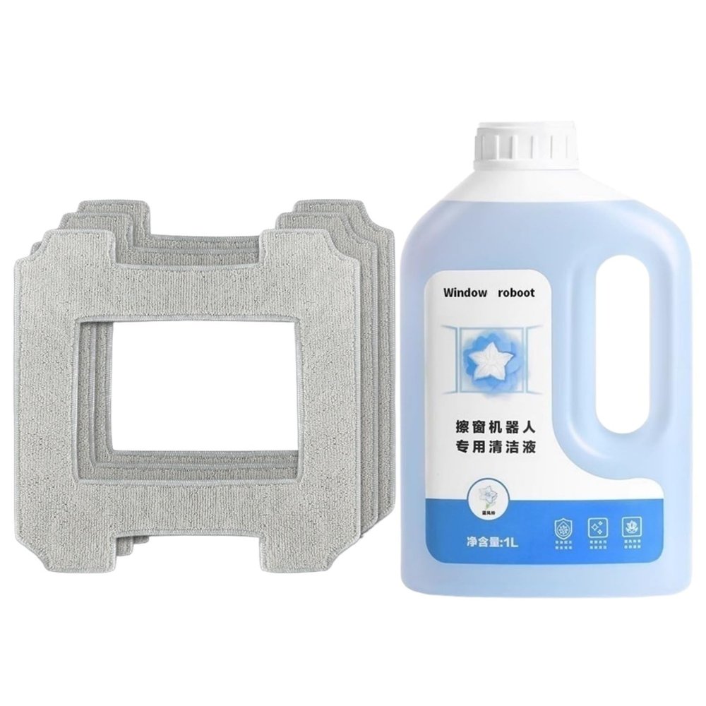 Window Cleaning Robot Solution and Mop Pads for Ecovacs Winbot W2 PRO Omni/W2 PRO/W2/W1 PRO/W1(A)