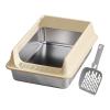 Non-Stick Cat Litter Box, Easy-Clean, Gray, M–L view 1