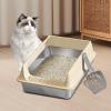 Non-Stick Cat Litter Box, Easy-Clean, Gray, M–L view 2