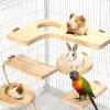 5-Piece Hamster Accessory Set with Wooden Platforms view 1