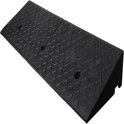 Wheelchair Threshold Ramp, Non-Slip Rubber Ramp with Mesh Bottom, 11 cm/4.3 in Rise, Black