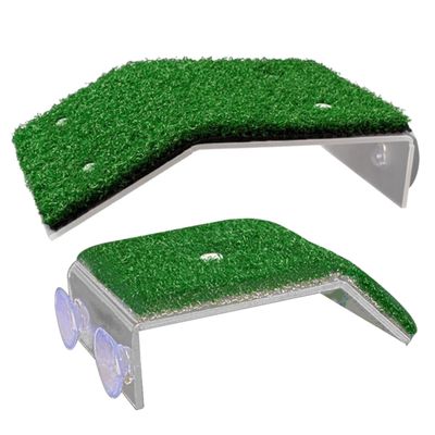 SHINEOFI Grass-Style Turtle Platform with Suction Cups, 2 Pieces, Green