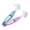 WATIIFUFU 2-Piece Double-Sided Denture Brush Set, Large Non-Slip Handles, Green and Purple view 1