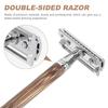 Vintage Safety Razor with Aluminum Alloy and Bamboo Handle view 4