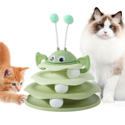 Interactive Cat Toy: Cute Rotating Ball Tower