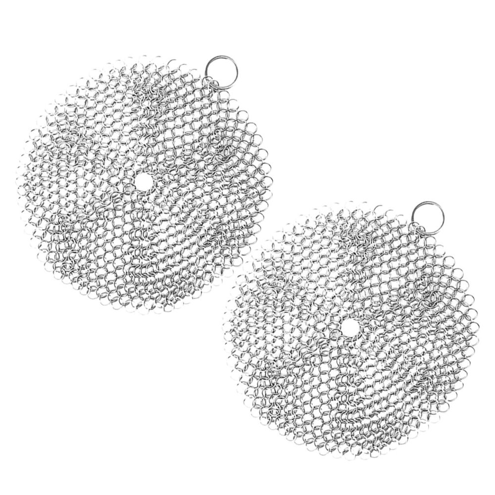 Ipetboom 2-Pack 316 Stainless Steel Chain-Mail Pot Scrubbers, Dishwasher-Safe