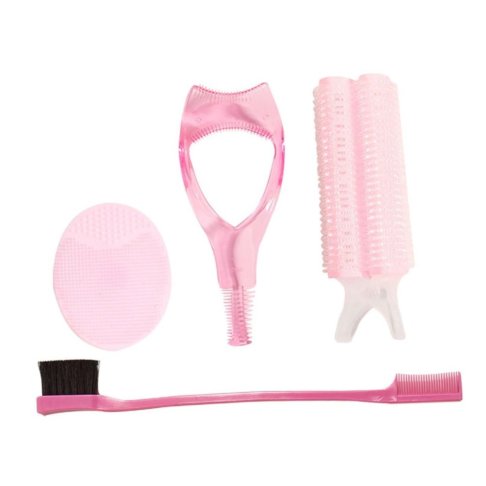 Portable Makeup Brush Set with Double-Sided Eyebrow Brush