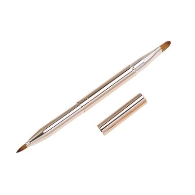 LRXIYODE Double-Ended Gold-Tone Metal Lip Brush Applicator for Lipstick and Lip Gloss
