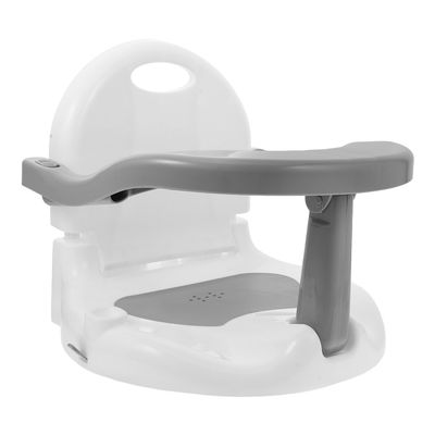 BAZEITFLOW Baby Bath Seat for Bathtub, Removable Backrest, Non-Slip, Comfortable for Bathing, Feeding, and Hair Washing, Gray