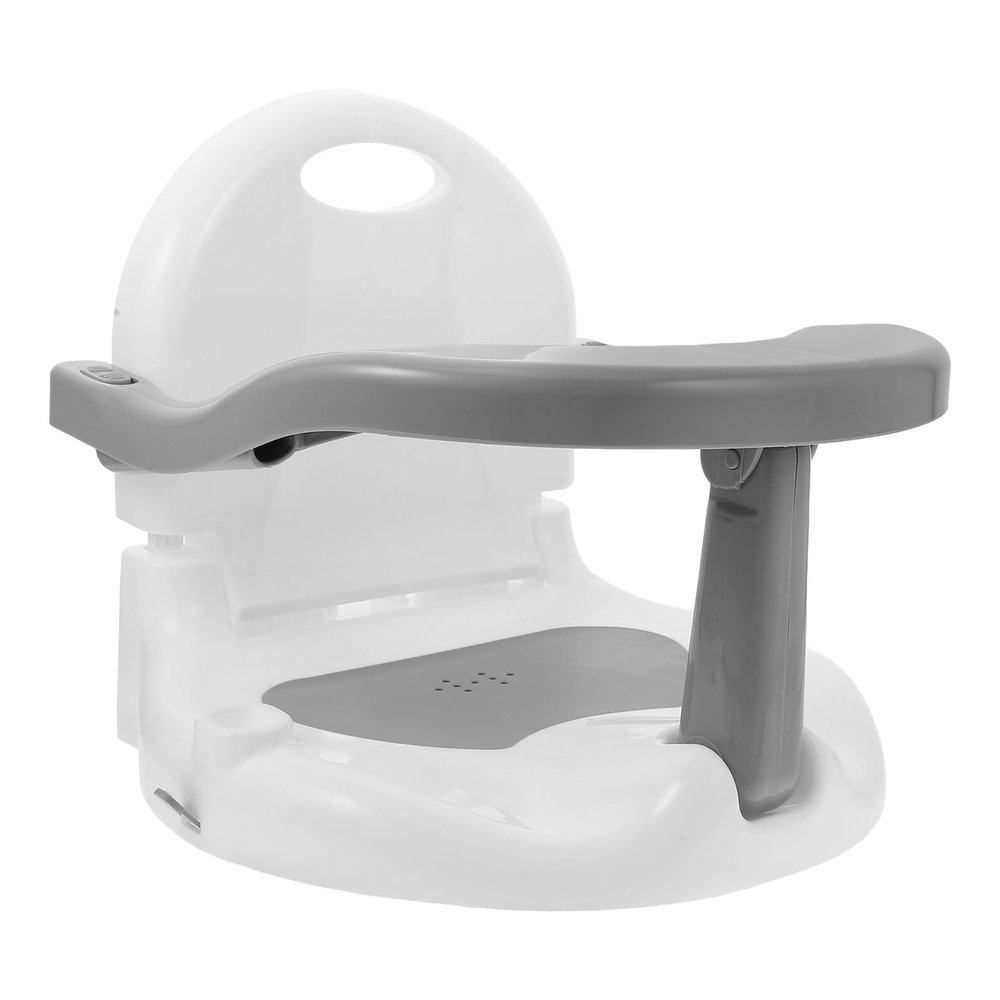 BAZEITFLOW Baby Bath Seat for Bathtub, Removable Backrest, Non-Slip, Comfortable for Bathing, Feeding, and Hair Washing, Gray