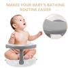 BAZEITFLOW Baby Bath Seat for Bathtub, Removable Backrest, Non-Slip, Comfortable for Bathing, Feeding, and Hair Washing, Gray view 3
