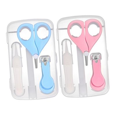 LOLIPPYY 2-Set Baby Manicure Kit with Nail Scissors, Nail File, Tweezers, Storage Case, and Ergonomic Nail Clipper for Young Girls, Pink