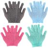 Ipetboom 4-Pair Exfoliating Gloves for Bath and Shower, Five-Finger Deep-Cleansing Gloves view 1