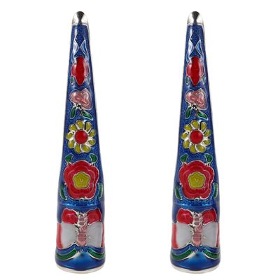 2-Piece Blue Alloy Palace-Style Fingernail Claw Rings