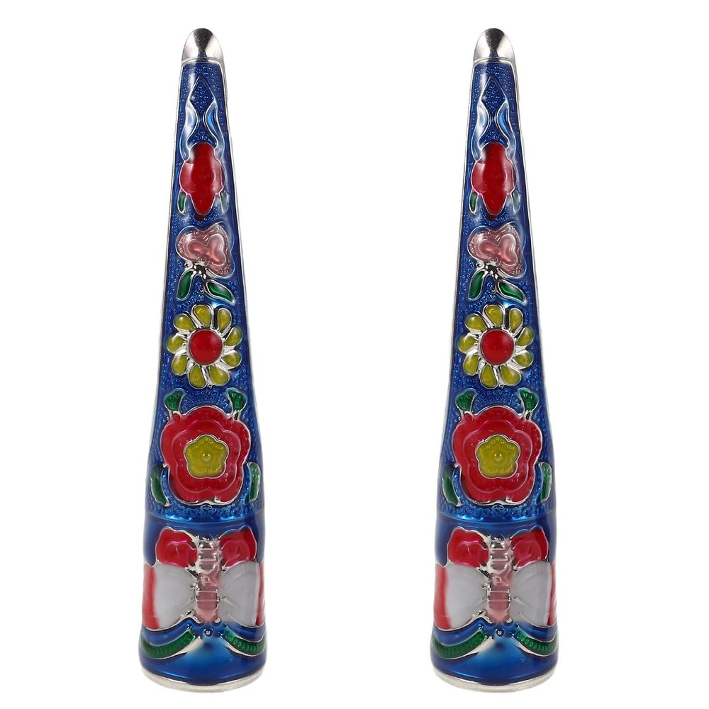 2-Piece Blue Alloy Palace-Style Fingernail Claw Rings