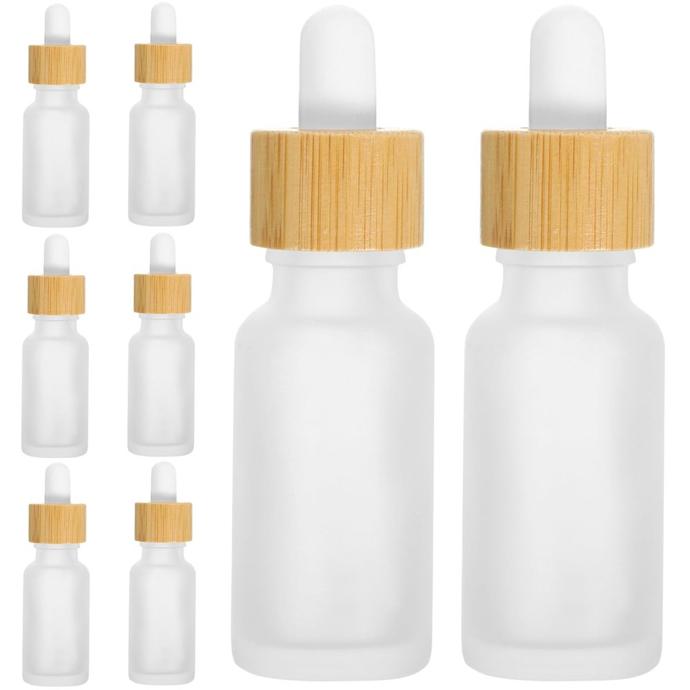 TINEASUR 8-Pack 20ml Matte Glass Bottles with Droppers, Reusable Small Dropper Bottles for Essential Oils, Travel-Friendly