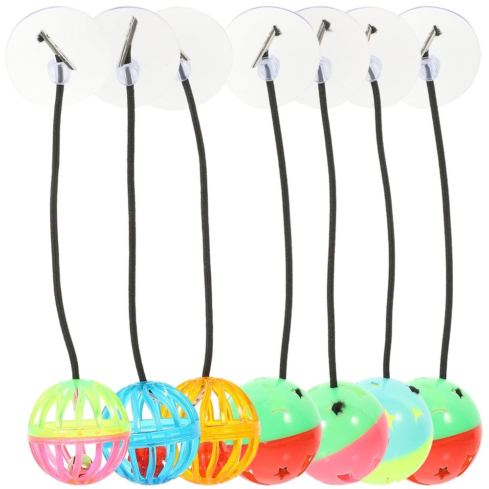 NUOBESTY 7-Piece Reptile Toys with Hanging Bell Balls