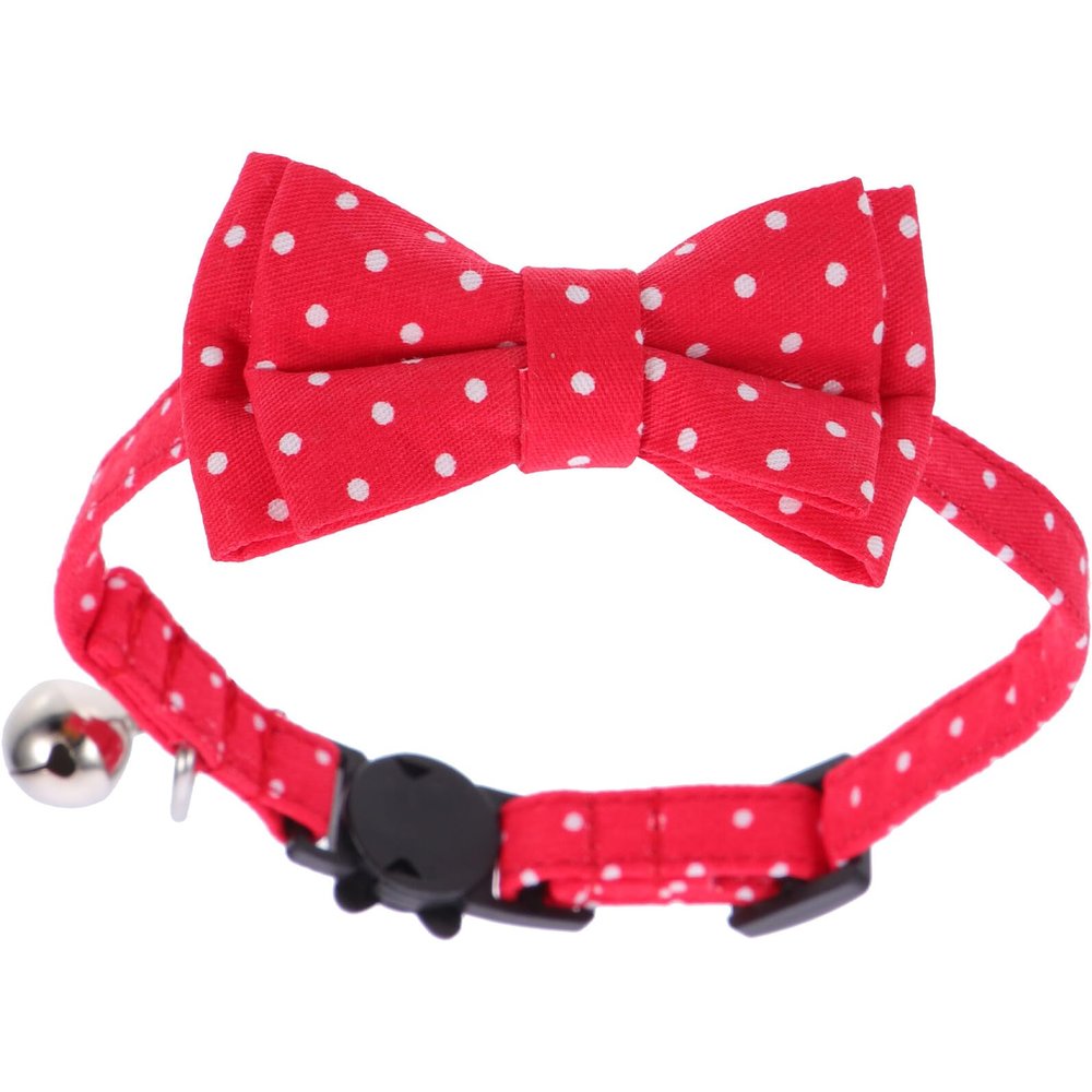 ifundom Adjustable Dog Collar with Cute Red Bow and Bell