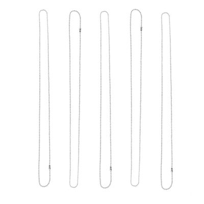 ORFOFE 5-Pack Silver Alloy Ball Chains for Pet Tags