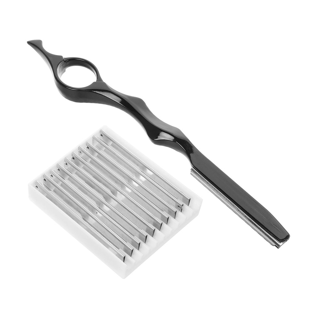Hair Cutting and Thinning Razor with 11 Pieces, Black