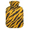 Travel Hot Water Bottle with Soft Cover, 2-Liter, for Menstrual Cramps, Animal-Skin Leopard Print, Yellow/Black view 1
