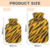 Travel Hot Water Bottle with Soft Cover, 2-Liter, for Menstrual Cramps, Animal-Skin Leopard Print, Yellow/Black view 3