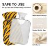 Travel Hot Water Bottle with Soft Cover, 2-Liter, for Menstrual Cramps, Animal-Skin Leopard Print, Yellow/Black view 4