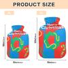 Hot Water Bottle with Soft Cover, 1 L, for Neck and Shoulder Pain Relief, Blue/Red view 3