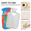 Hot Water Bottle with Soft Cover, 1 L, for Neck and Shoulder Pain Relief, Blue/Red view 4