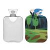 Minimalist Green Grove Grass 2 L Hot Water Bottle with Soft Cover view 2