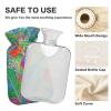 Tropical Strelitzia Reginae Hot Water Bottle with Soft Cover, 1 L, Red/Green view 4