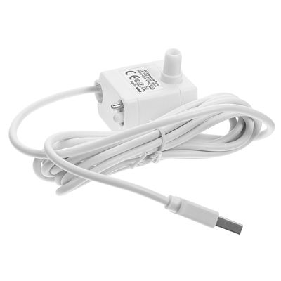 Submersible Pump for Pet Water Fountain with Light, 5V 1A, ABS, White