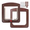 ifundom Adjustable ABS Cat and Dog Door with Two-Way Access and Secure Lock, for Interior Doors, Coffee view 1