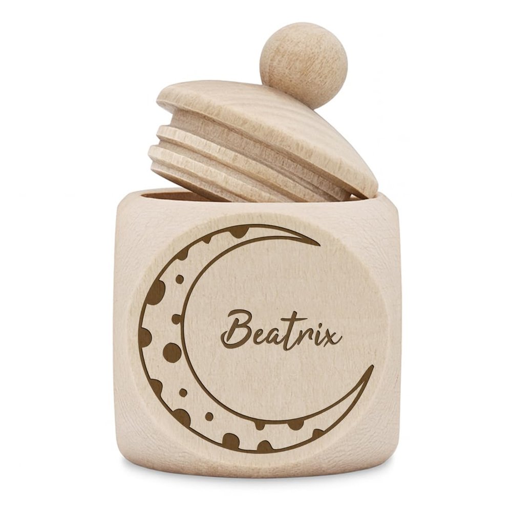 polar-effekt Wooden Baby Tooth Box for Children with Personalized Engraving