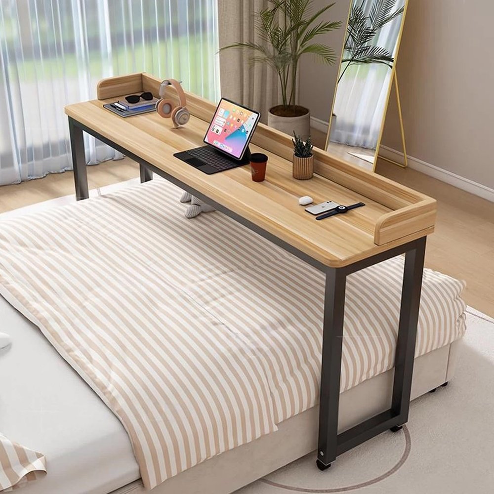 DSEWTEZXI Mobile Overbed Table with Casters