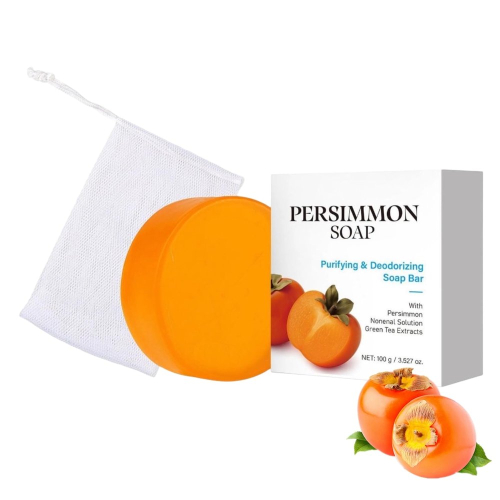 Persimmon Soap – Gentle Curd Soap for Face and Body, Natural Deodorizing Effect, Skin-Friendly Cleansing for Dry Skin