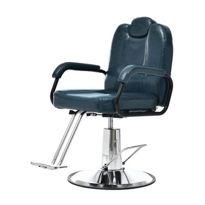 Generic Luxury Adjustable Barber Chair for Salon and Spa, 180 kg Capacity, Comfortable Backrest, Durable Disc Base, Stylish Blue Barber Chair