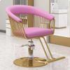 Luxury Barber Chair for Salon and Spa, 360° Swivel, Lift Design, Supports 150 kg, Elegant Gold Base and White Cushion view 1