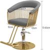 Luxury Barber Chair for Salon and Spa, 360° Swivel, Lift Design, Supports 150 kg, Elegant Gold Base and White Cushion view 2