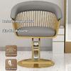 Luxury Barber Chair for Salon and Spa, 360° Swivel, Lift Design, Supports 150 kg, Elegant Gold Base and White Cushion view 3