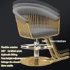 Luxury Barber Chair for Salon and Spa, 360° Swivel, Lift Design, Supports 150 kg, Elegant Gold Base and White Cushion view 4