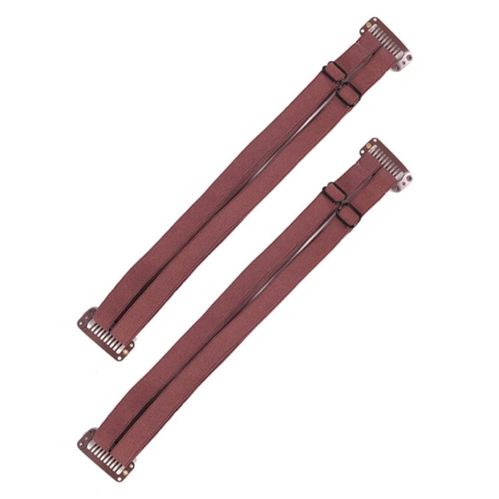 2-Piece Face-Lifting Bands, Invisible Slimming Strap with Clips, Brown